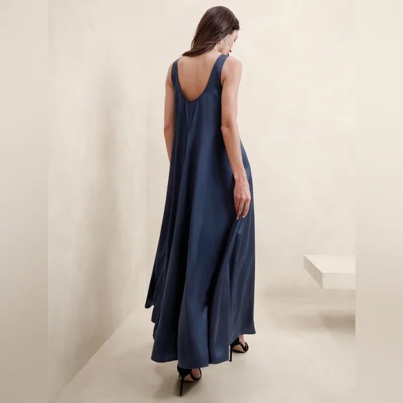 NWT Lilac Serenade Silk Maxi Dress Banana Republic  Sz XS - Picture 6 of 9